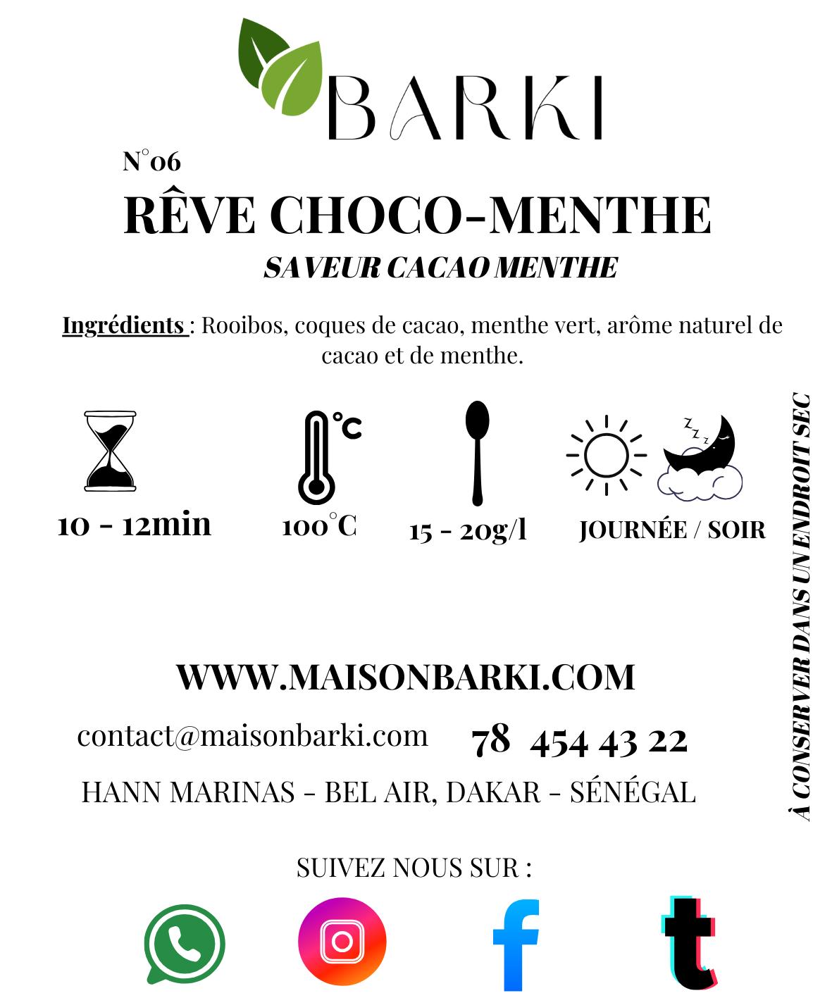 N°06 : RÊVE CHOCO-MENTHE - Rooibos - Cacao - Menthe